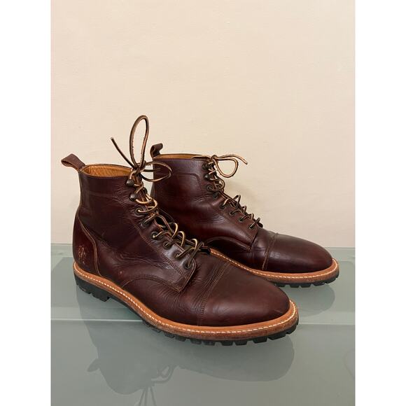 Taylor Stitch moto men\'s 11.5 boots brown leather chukka dress casual classic main image 7